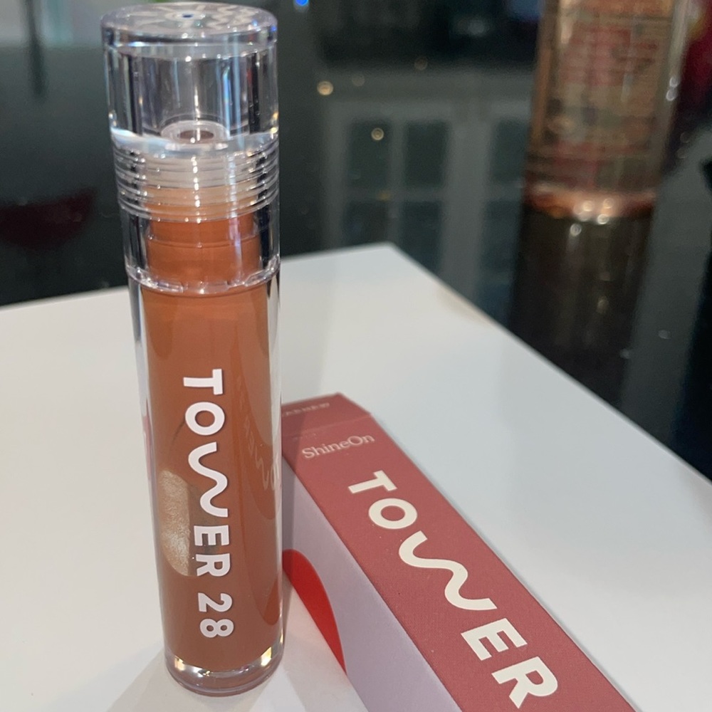 Tower28 Shine On milky lip jelly in shade Cashew.